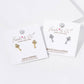 18K Gold Dipped Three CZ Stones Key Stud Earrings