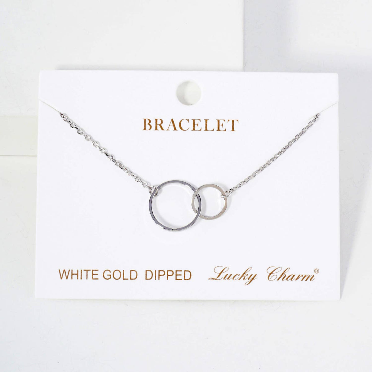 Polished Brass Interlocking-Circle Chain Bracelet