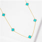 5 Semi-Precious Quatrefoil Pendant 24 Inch Long Station