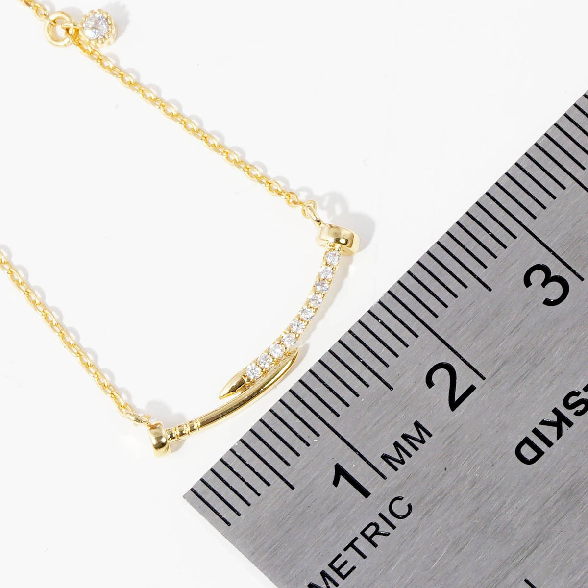 Gold Plated Uncut Bar Necklace
