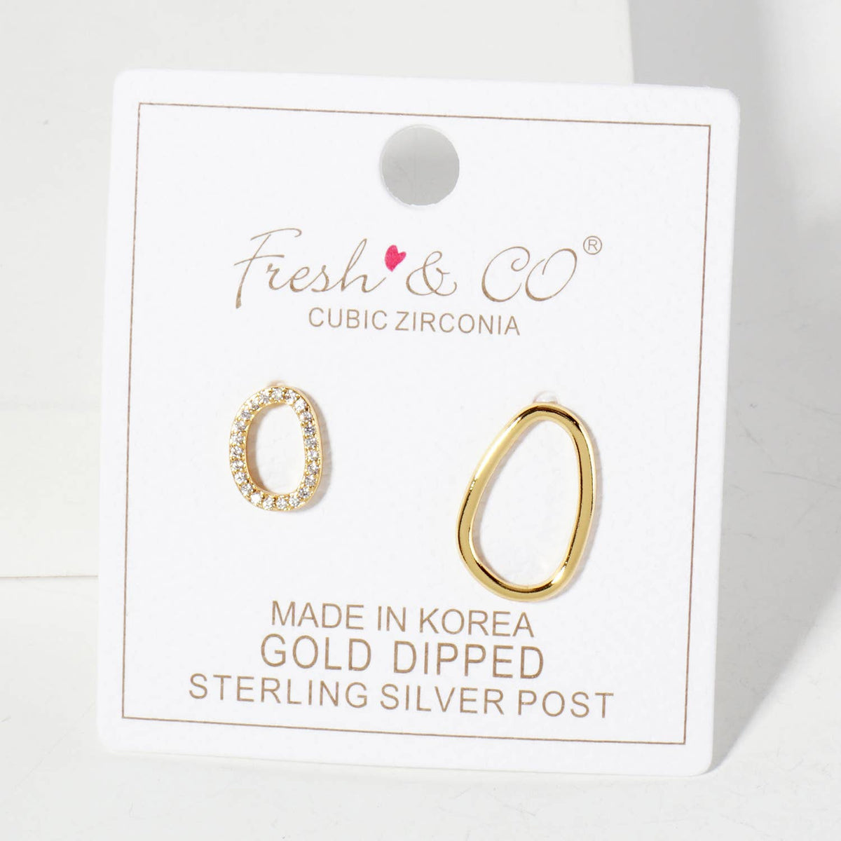 Minimalist Asymmetrical Organic Oval Stud Earrings