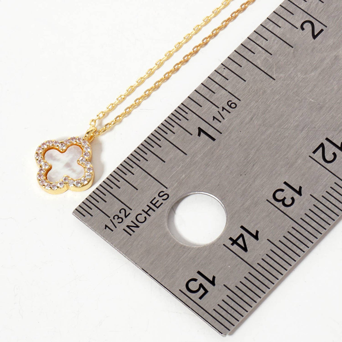 Pave-Set 11mm Quatrefoil Pendant Necklace