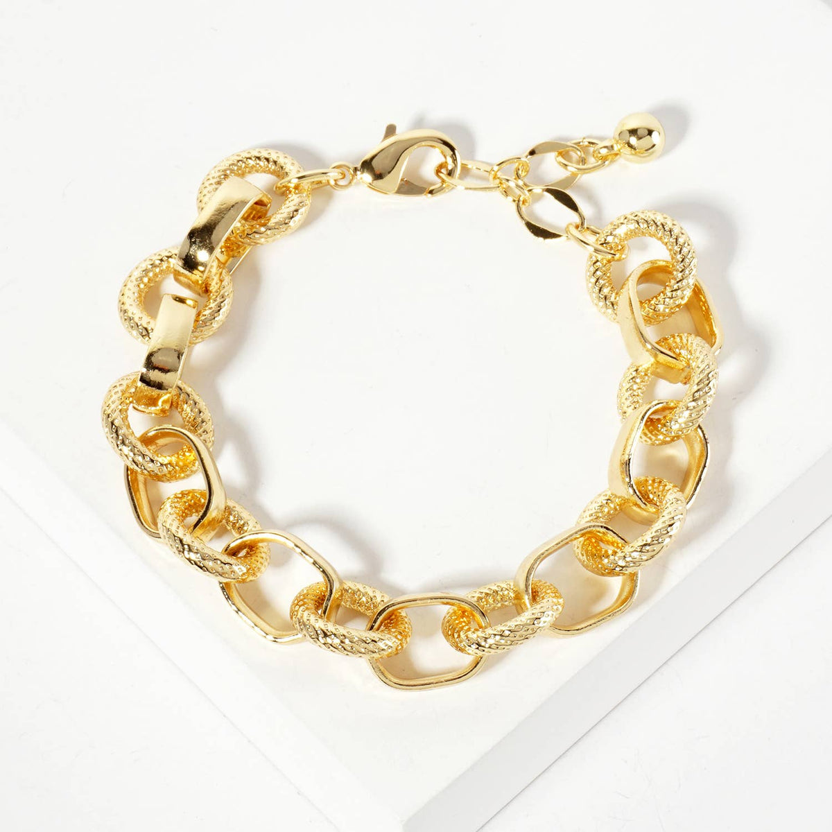 Textured Mixed Link Chain Bracelet