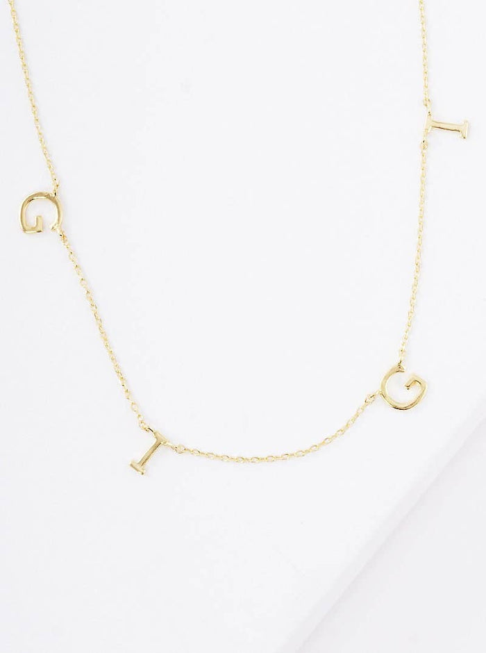 Gold Gigi Spaced Letter Necklace