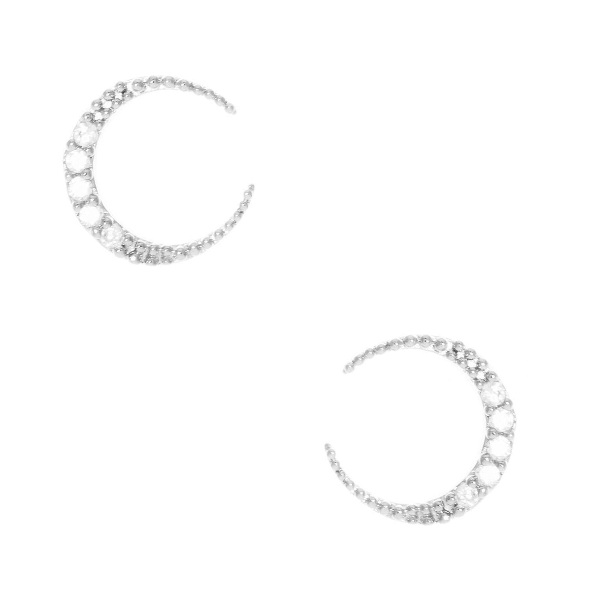 Gold Plated Crescent Moon Stud Earrings