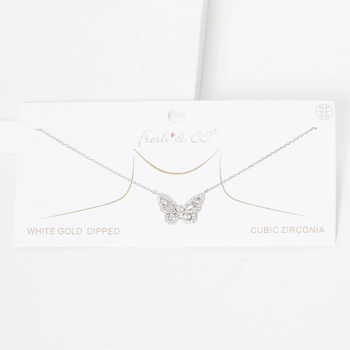 Gold Baguette Butterfly Necklace