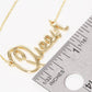 Gold Plated Bold Queen Cursive Necklace