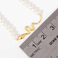 Gold Plated Pearl Serpent Necklace