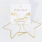 Polished Brass Delicate Star-Shaped 65mm Hoop Earrings