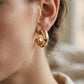 Starry C-Hoop Stud Earrings – Scattered Crystal C Curve