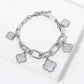 18K Gold Plated Clover Charm Paperclip Link Bracelet