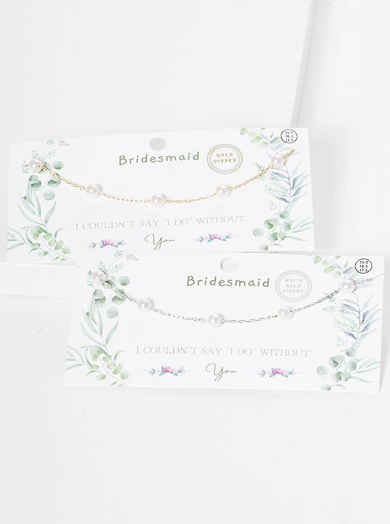 Bridesmaid Pearl Station Necklace