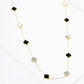 Clover Motif Long Station Necklace