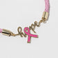 Hope Pink Ribbon Bracelet – Gold-Dipped Braided Script Charm