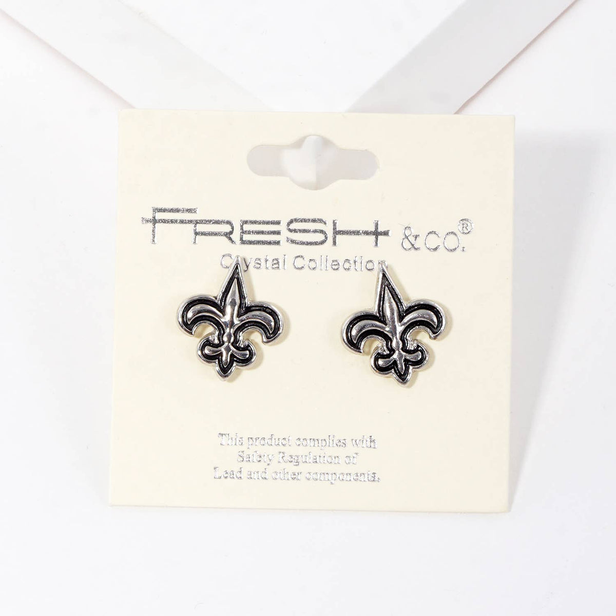 Gold Plated Bold Fleur De Lis Stud Earrings