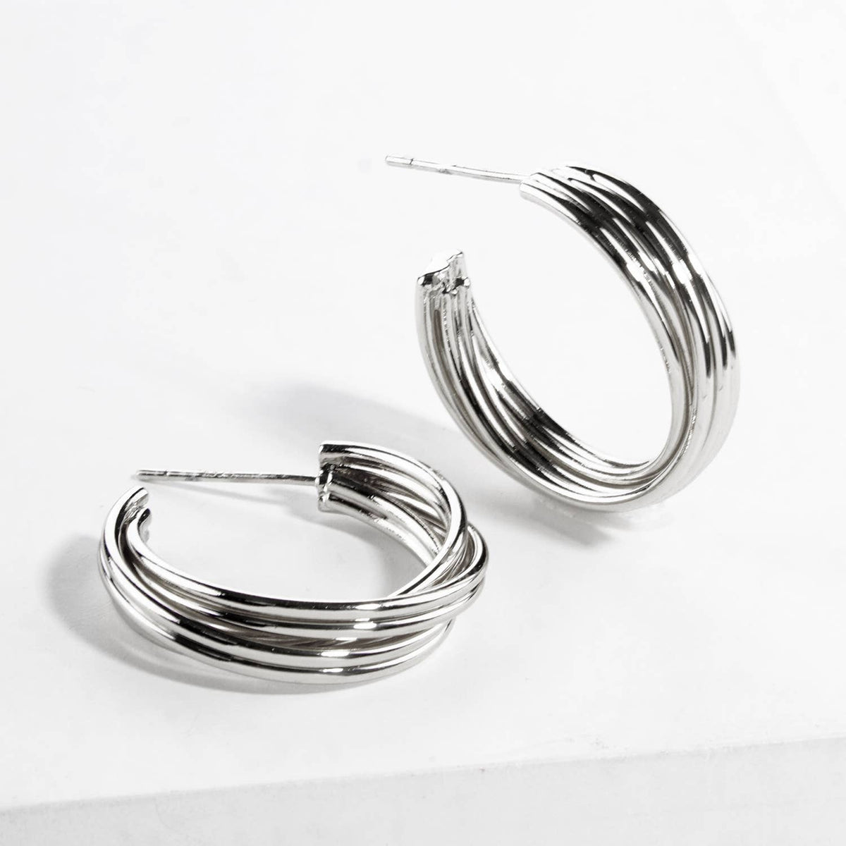 Multi-Strand Hoop Earrings
