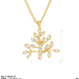 Dainty Olive Tree Branch Pendant Necklace