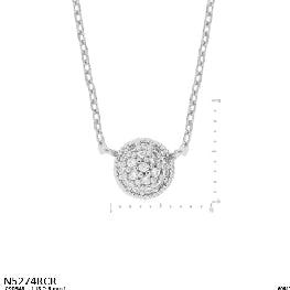 Pave Disco Ball Disc Pendant Necklace