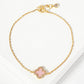 Pave-Set 11mm 18K-Gold-Dipped Brass Quatrefoil Bracelet