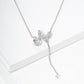 Elegant Butterfly Y-Necklace with Cubic Zirconia Drop