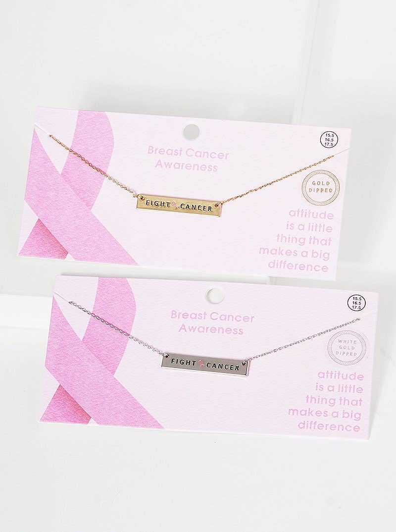 Breast Cancer Awareness "FIGHT CANCER" Necklace