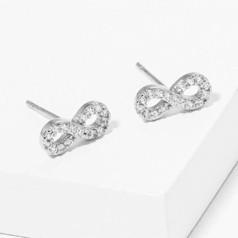Gold Plated Infinity Stud Earrings