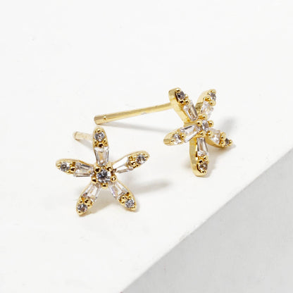 Dainty Star Cubic Zirconia Stud Earrings