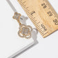 Crystal Clover Drop Earrings – Pavé Quatrefoil Dangle, Gold