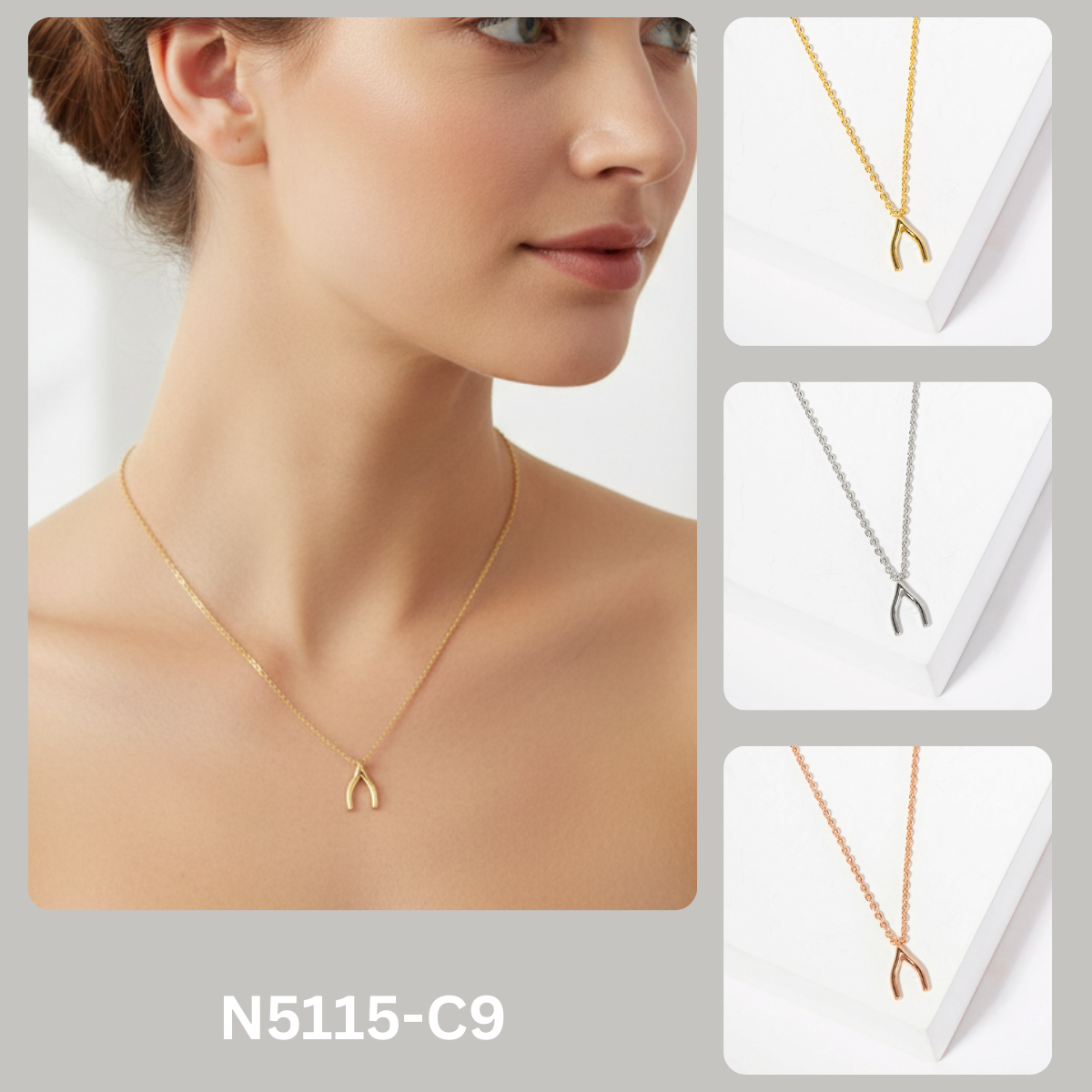 Minimalist Wishbone Pendant Necklace