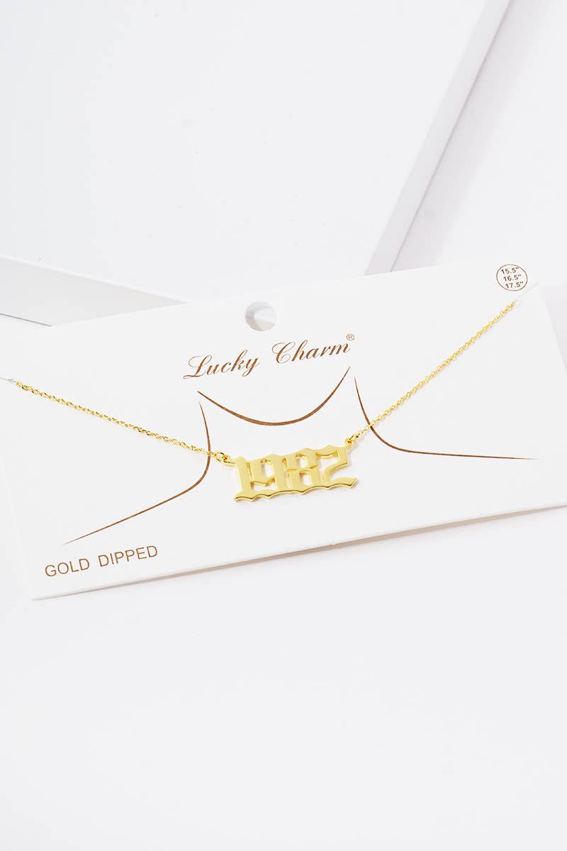 Gold Plated Birth Year Necklace