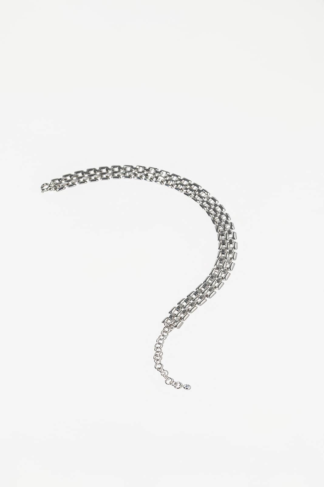 18K Gold Dipped Triple Layer Brick Link Anklet