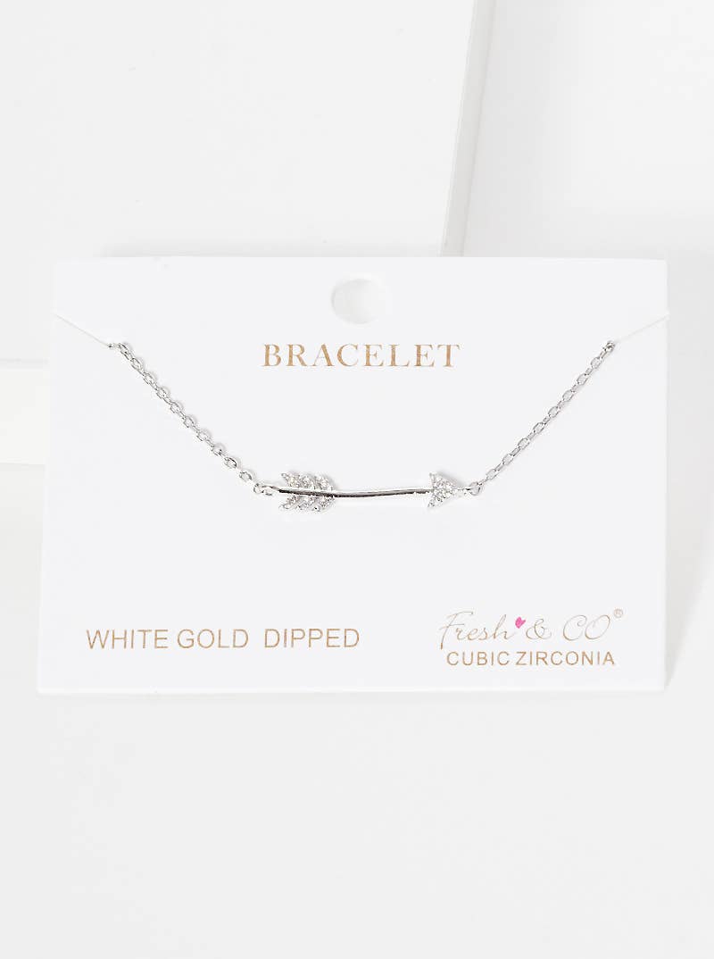 Minimalist Pavé Arrow Charm Bracelet