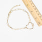 Gold & Silver Dipped Heart Charm Anklet with CZ Accents