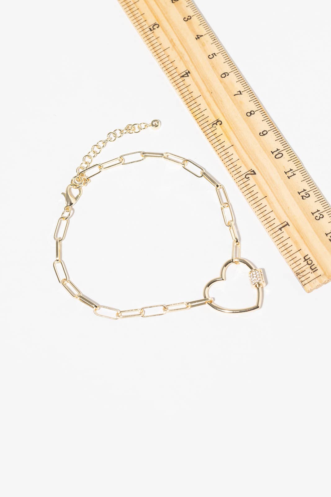 Gold & Silver Dipped Heart Charm Anklet with CZ Accents