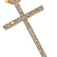 Elongated Crystal Cross Stud Earrings – Slender Pavé Cross,