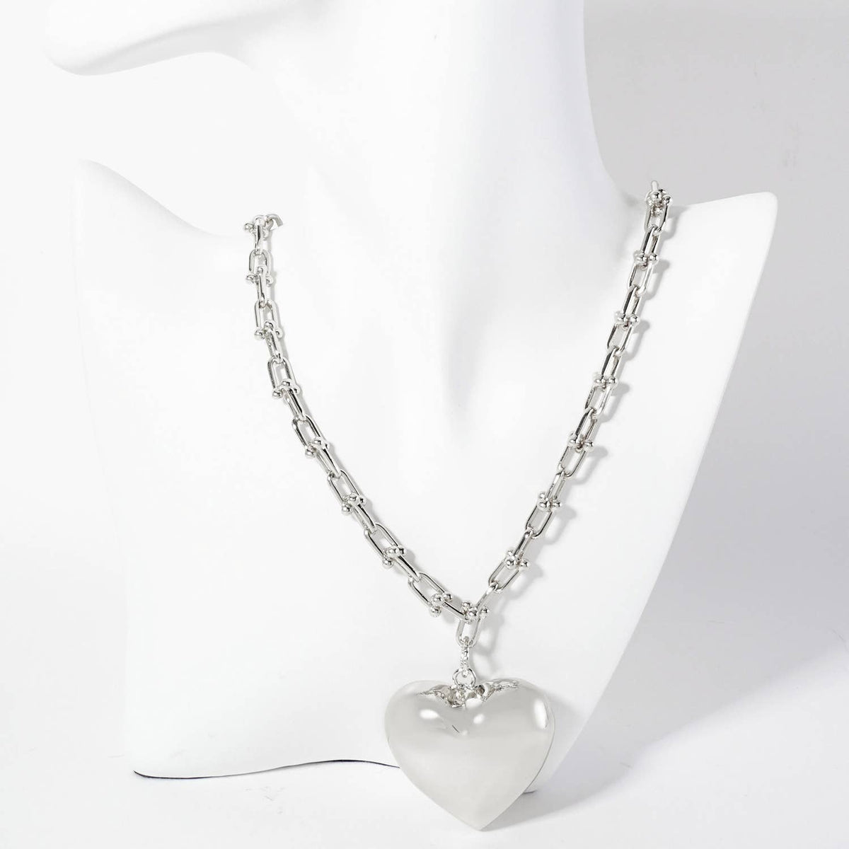 Polished Brass Puffy Heart Pendant HardWear-Chain Necklace