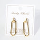 LINK CHAIN DANGLE DROP POST EARRINGS / 18K GOLD DIPPED