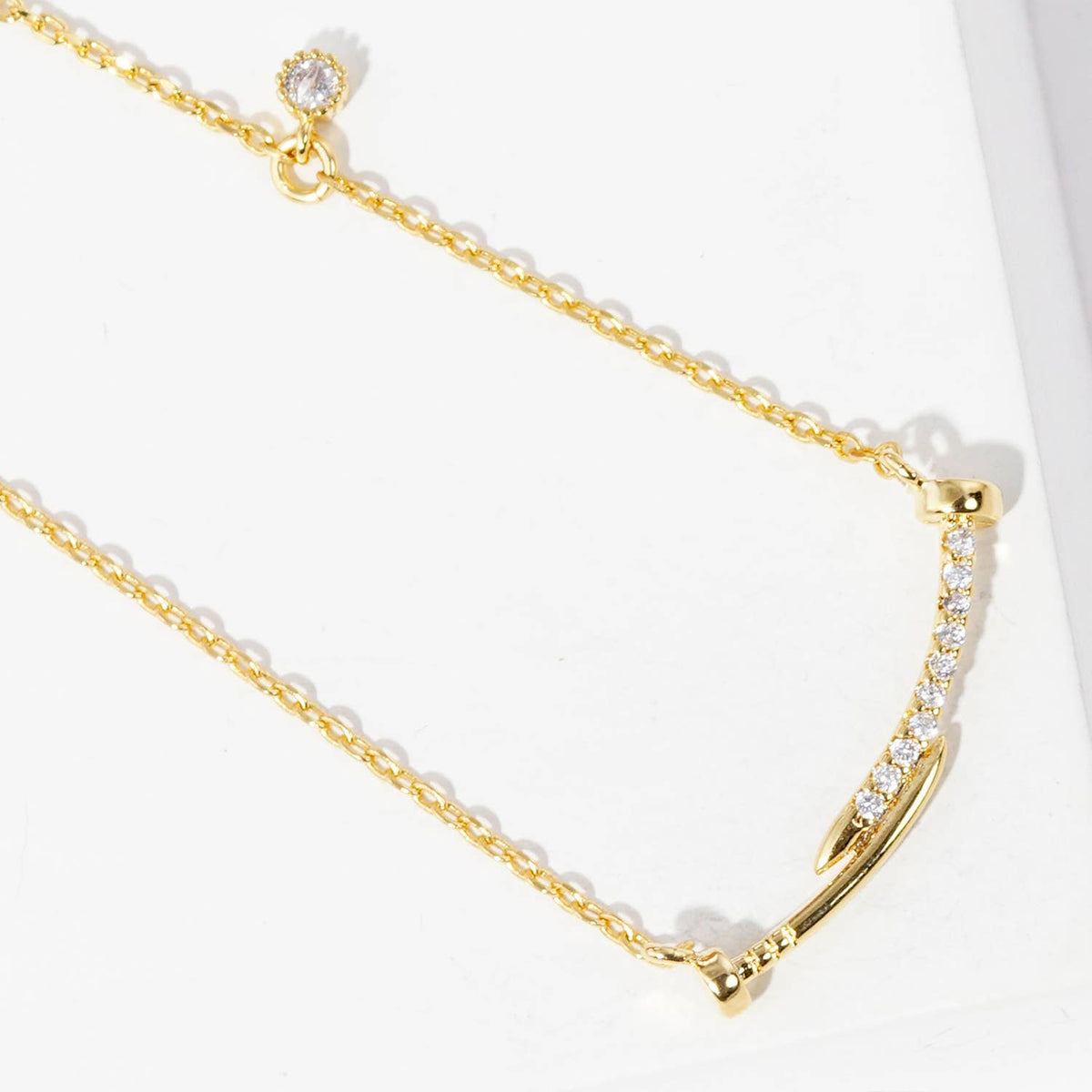 Gold Plated Uncut Bar Necklace