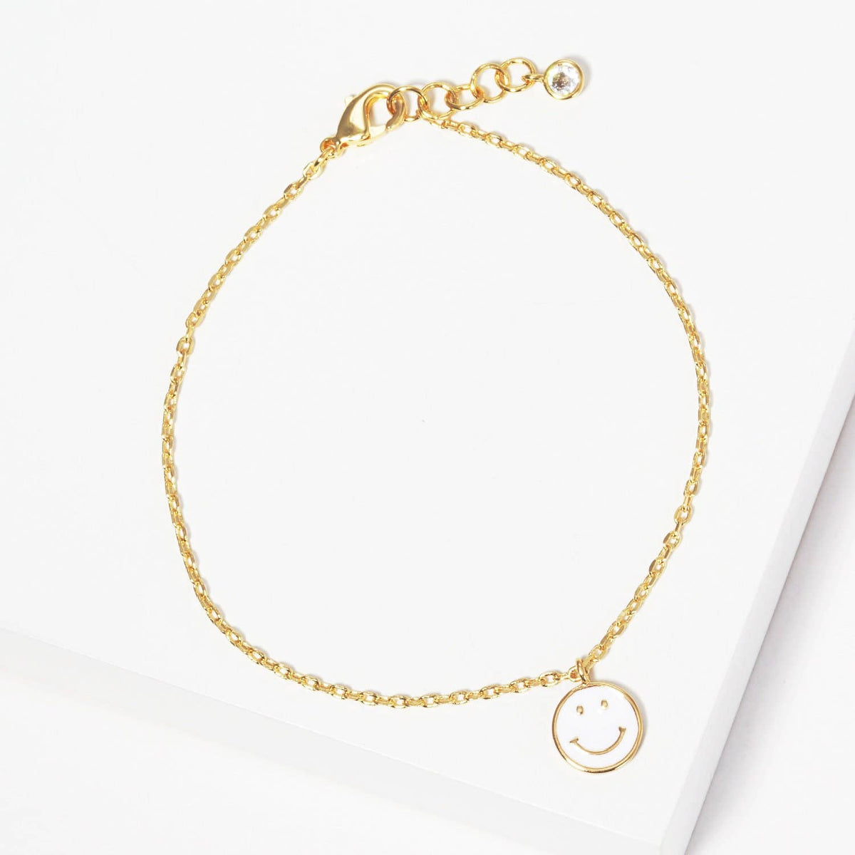 Gold Plated Smiley Face Chain Bracelet
