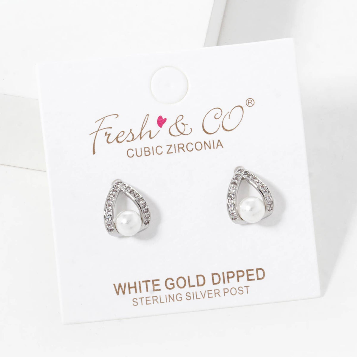 Freshwater Pearl Teardrop Stud Earrings