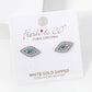 Gold Cubic Evil Eye Stud Earrings