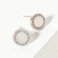 Pave CZ Frame with Mother-of-Pearl Stud Earrings