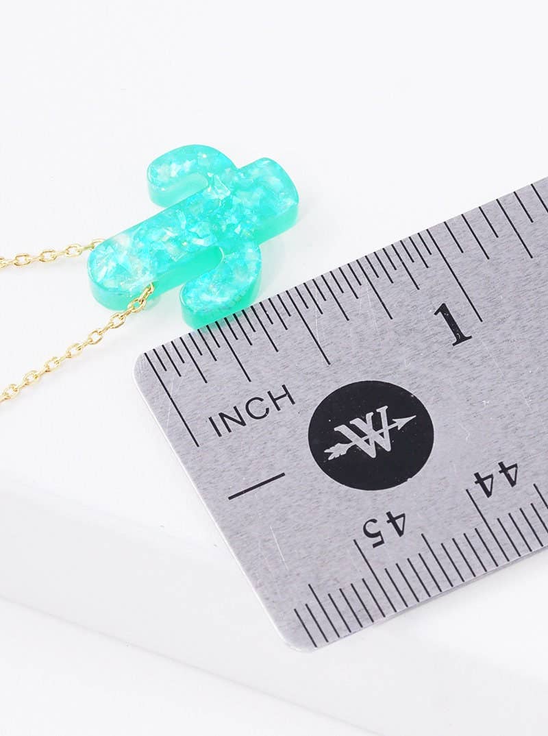 Green Opal Cactus Necklace