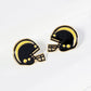 18K Gold Dipped Enamel Football Helmet Game Day Stud Earring