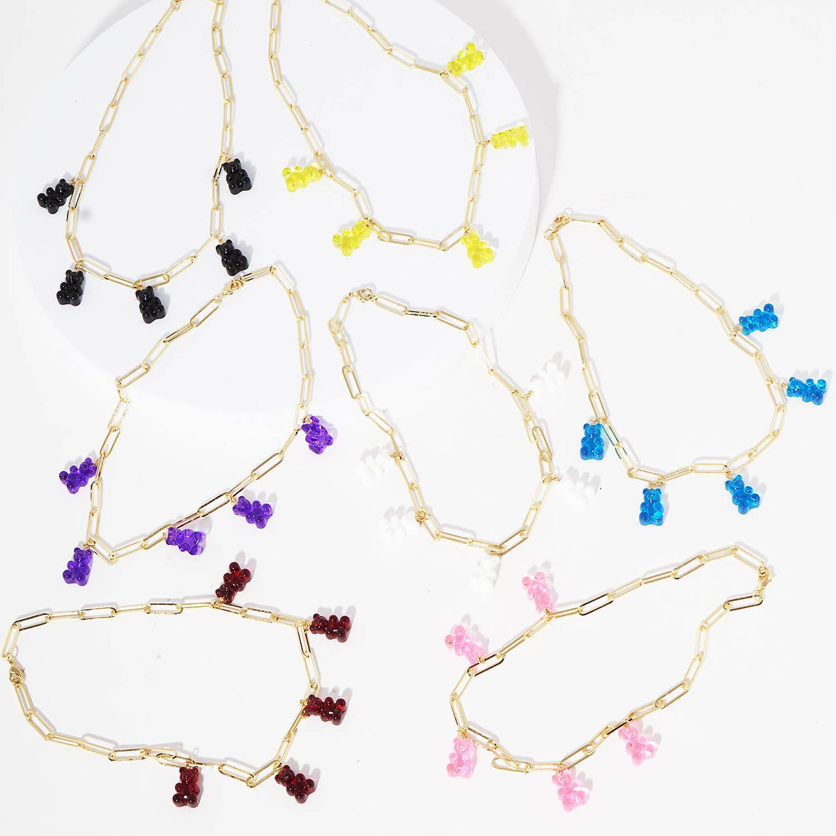 Multicolor Beaded Gummy Bear Necklace