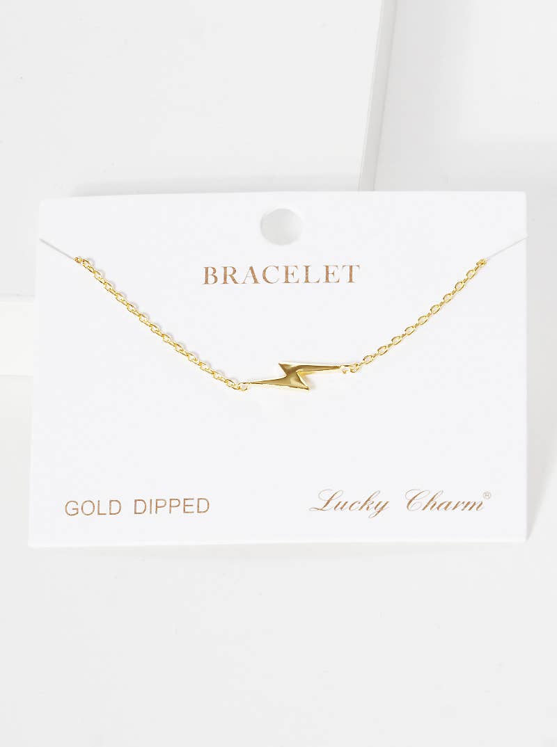 Minimalist Lightning Bolt Charm Bracelet