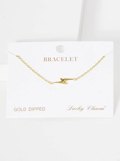 Minimalist Lightning Bolt Charm Bracelet