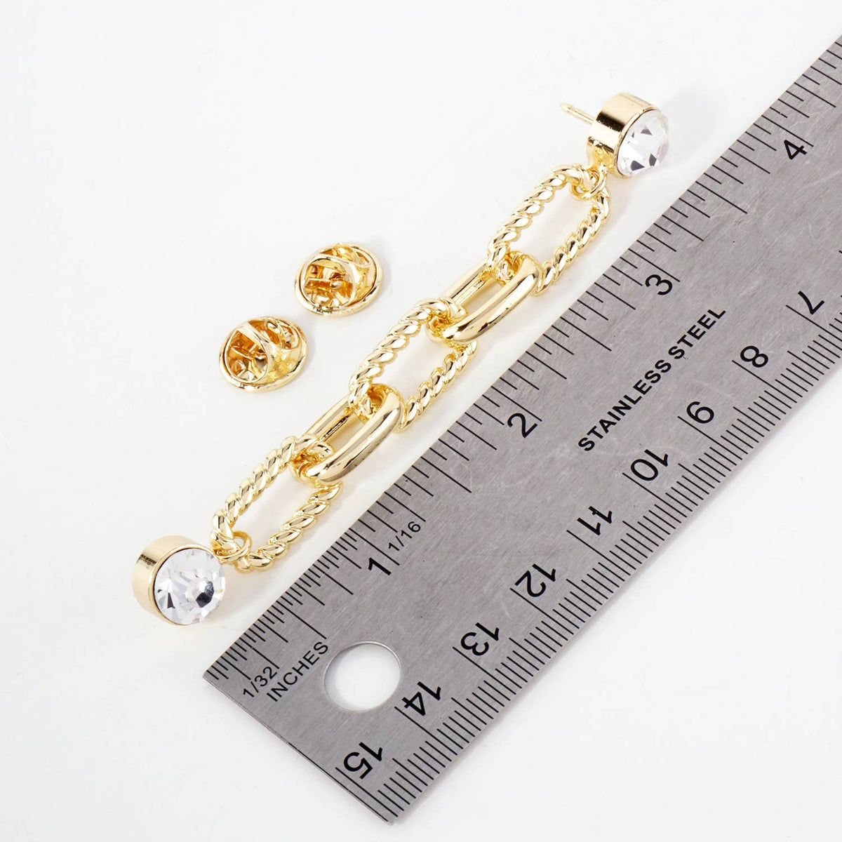 Crystal Chain Cap & Collar Pin