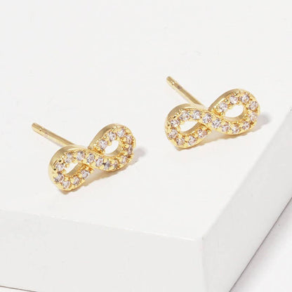 Gold Plated Infinity Stud Earrings