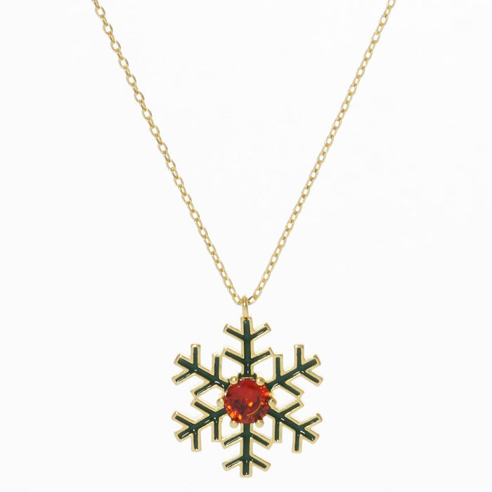 Gold Plated Snowflake Necklace
